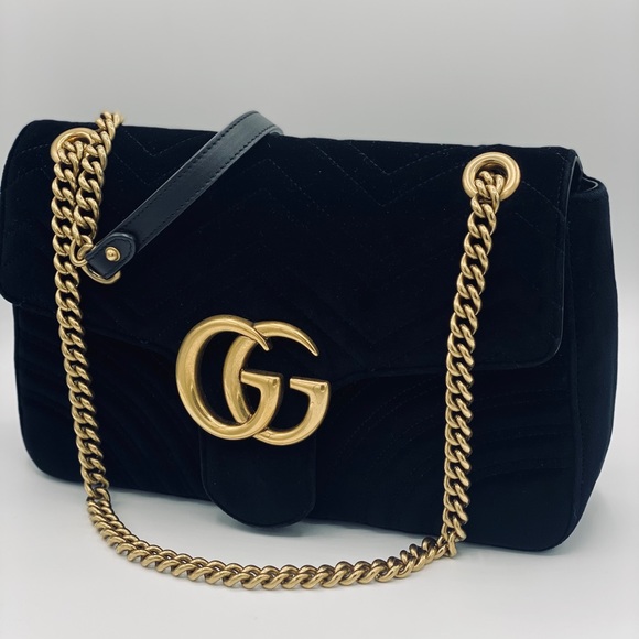 GUCCI medium marmont velvet bag - Picture 2 of 14